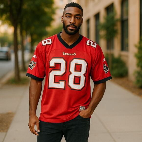 Starter Men's Vintage Warrick Dunn Tampa Bay‎ Buccaneers Jersey L 48 #28 Red - Picture 2 of 10